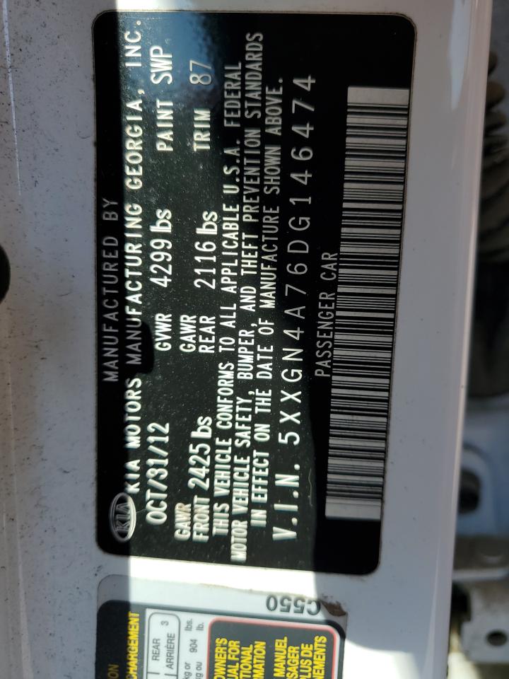 2013 Kia Optima Ex VIN: 5XXGN4A76DG146474 Lot: 81127915