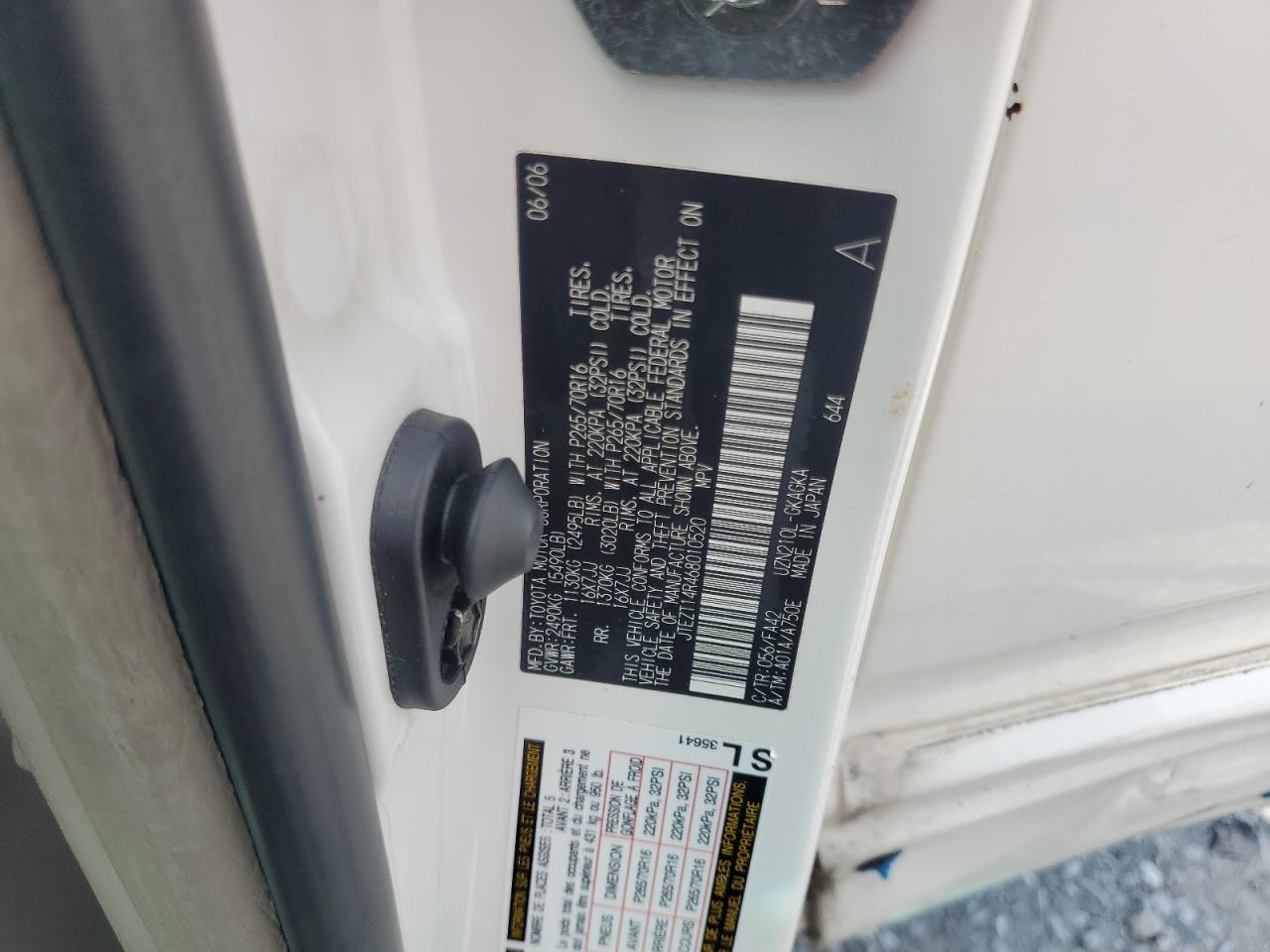 2006 Toyota 4Runner Sr5 VIN: JTEZT14R468010520 Lot: 71844385