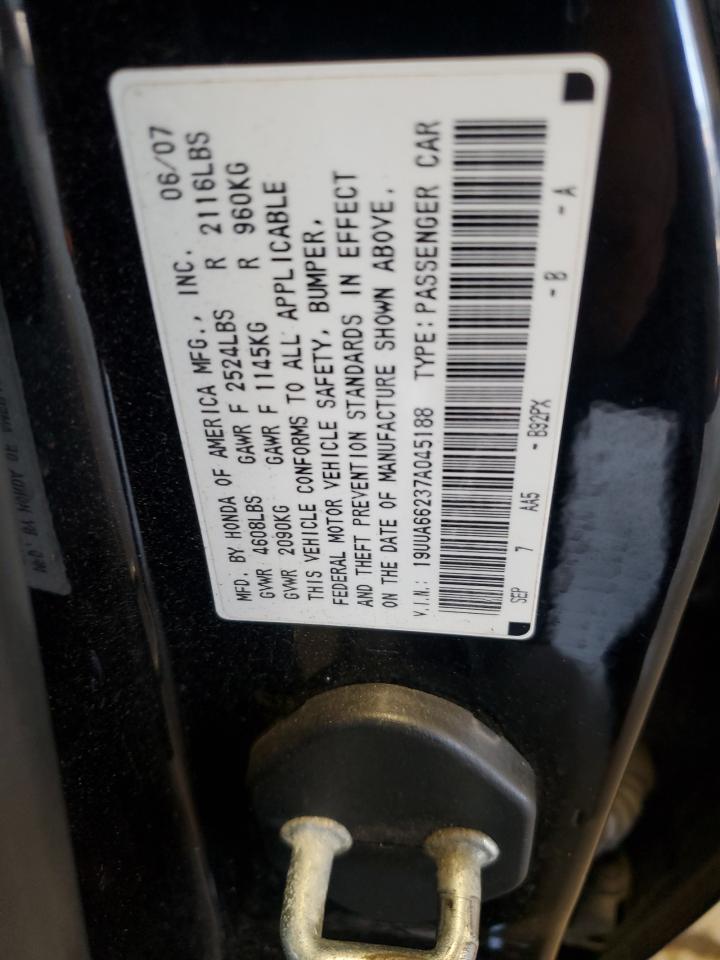 2007 Acura Tl VIN: 19UUA66237A045188 Lot: 70713555
