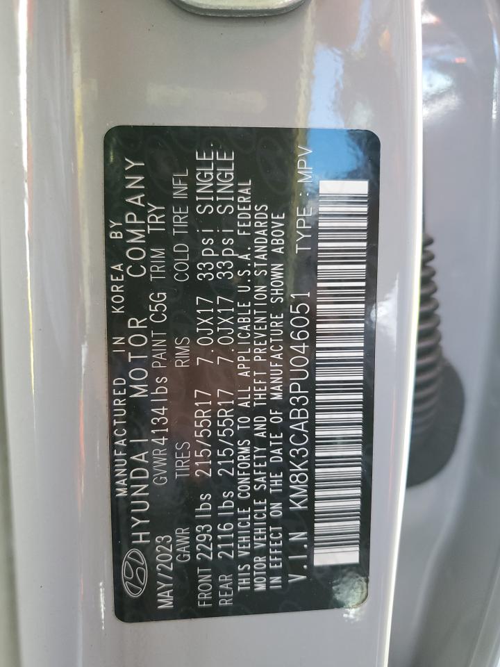 2023 Hyundai Kona Sel VIN: KM8K3CAB3PU046051 Lot: 80472535