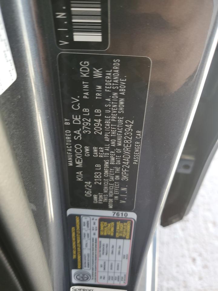 2024 Kia Forte Lx VIN: 3KPF24ADXRE823942 Lot: 71231335