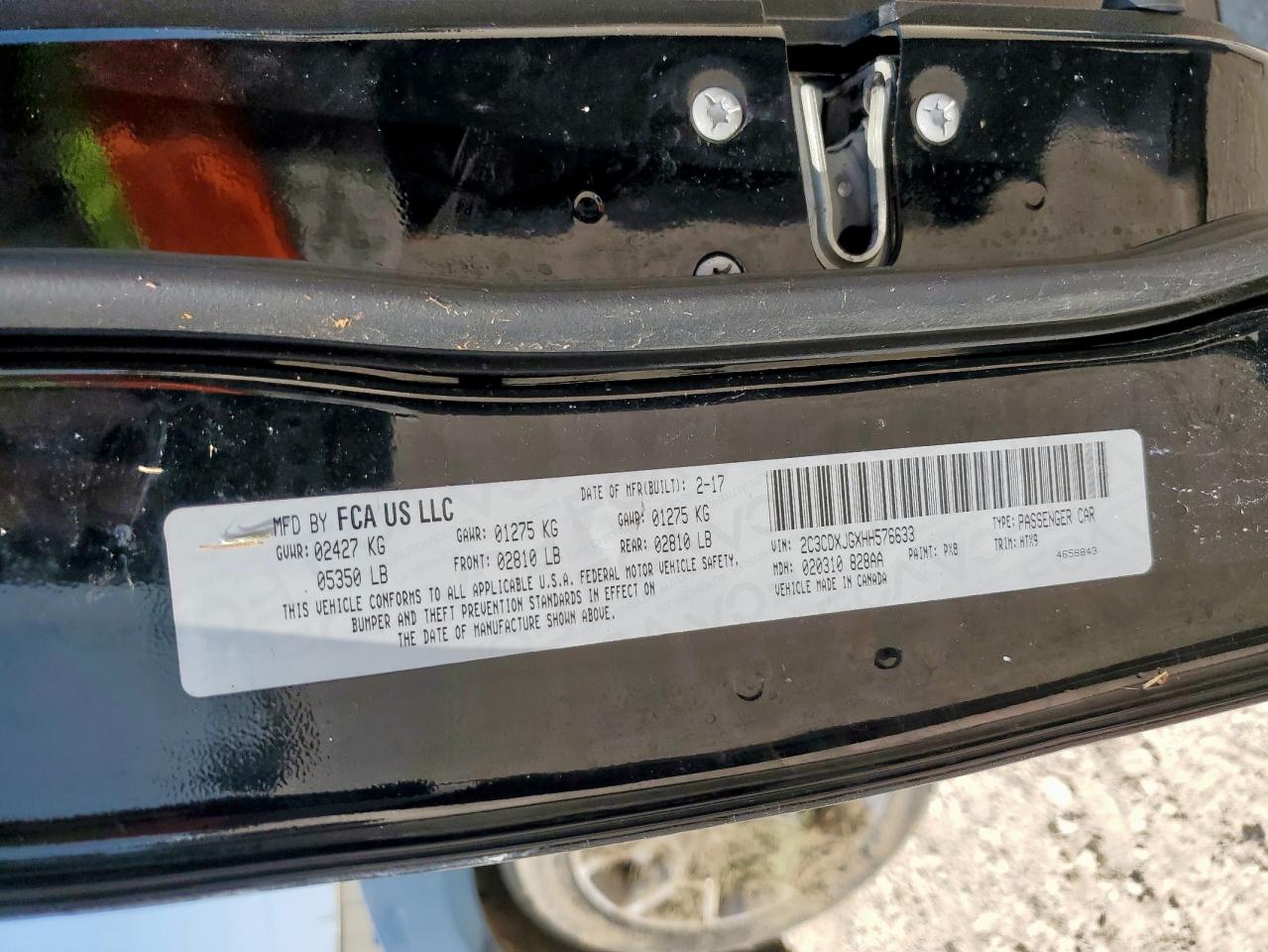 2017 Dodge Charger Sxt VIN: 2C3CDXJGXHH576633 Lot: 80212335