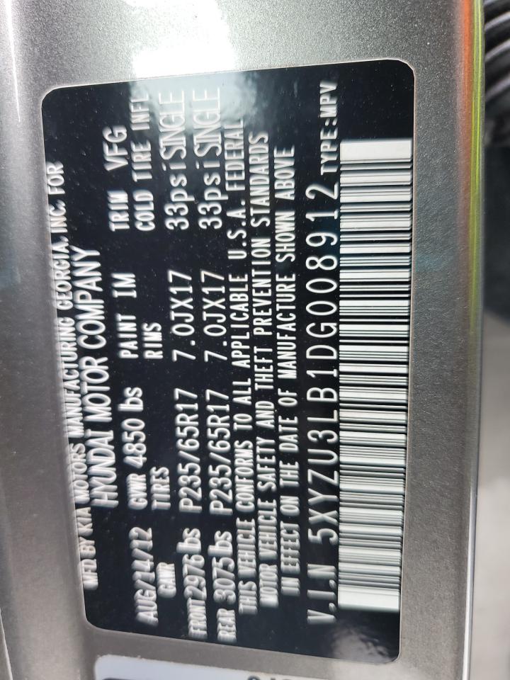 2013 Hyundai Santa Fe Sport VIN: 5XYZU3LB1DG008912 Lot: 81435235