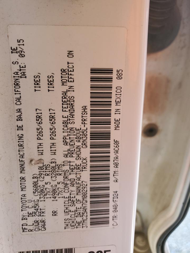 2016 Toyota Tacoma Double Cab VIN: 3TMCZ5AN7GM002927 Lot: 82064125