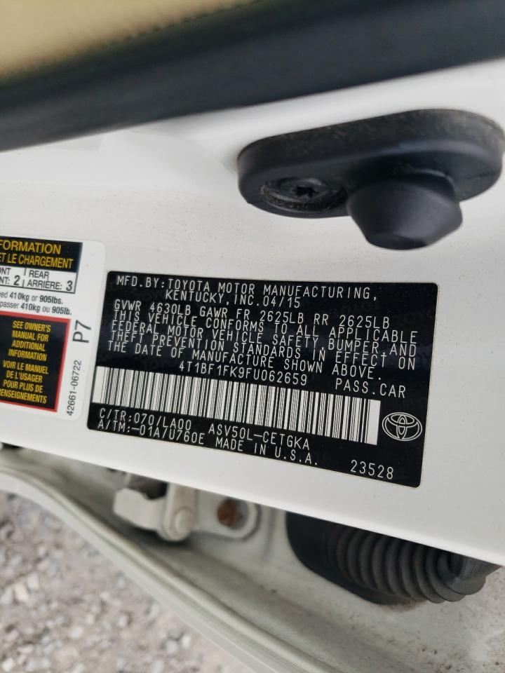 2015 Toyota Camry Le VIN: 4T1BF1FK9FU062659 Lot: 81930945