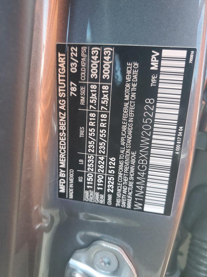 2022 Mercedes-Benz Glb 250 VIN: W1N4M4GBXNW205228 Lot: 81572265