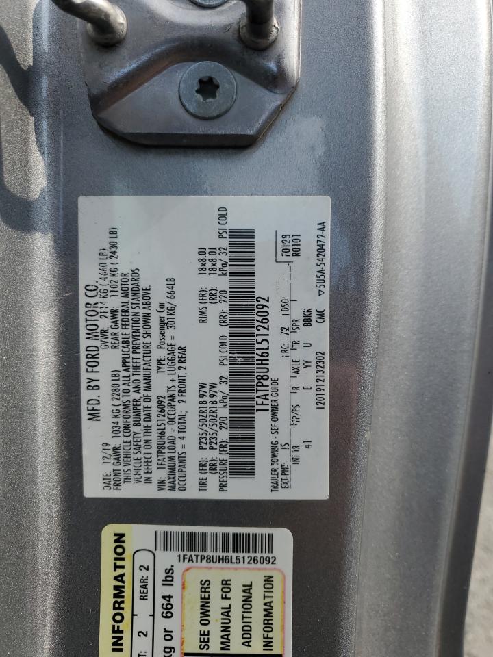2020 Ford Mustang VIN: 1FATP8UH6L5126092 Lot: 81371405