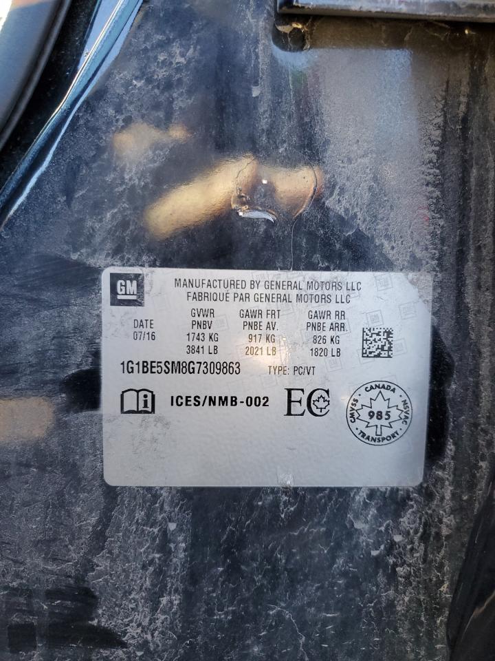 2016 Chevrolet Cruze Lt VIN: 1G1BE5SM8G7309863 Lot: 69488445