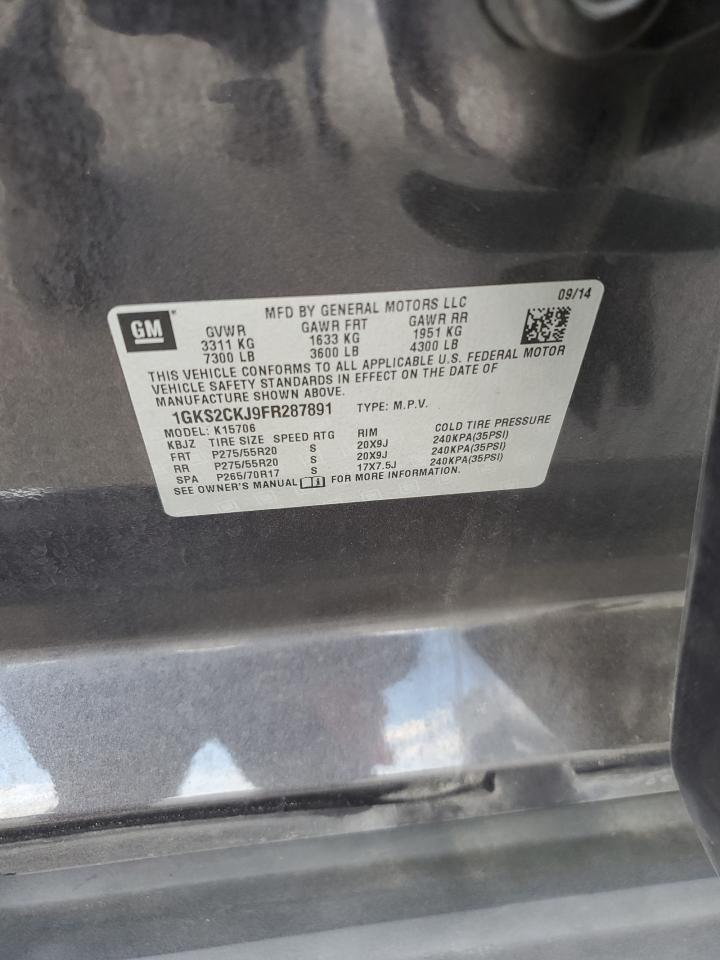 2015 GMC Yukon Denali VIN: 1GKS2CKJ9FR287891 Lot: 71015375
