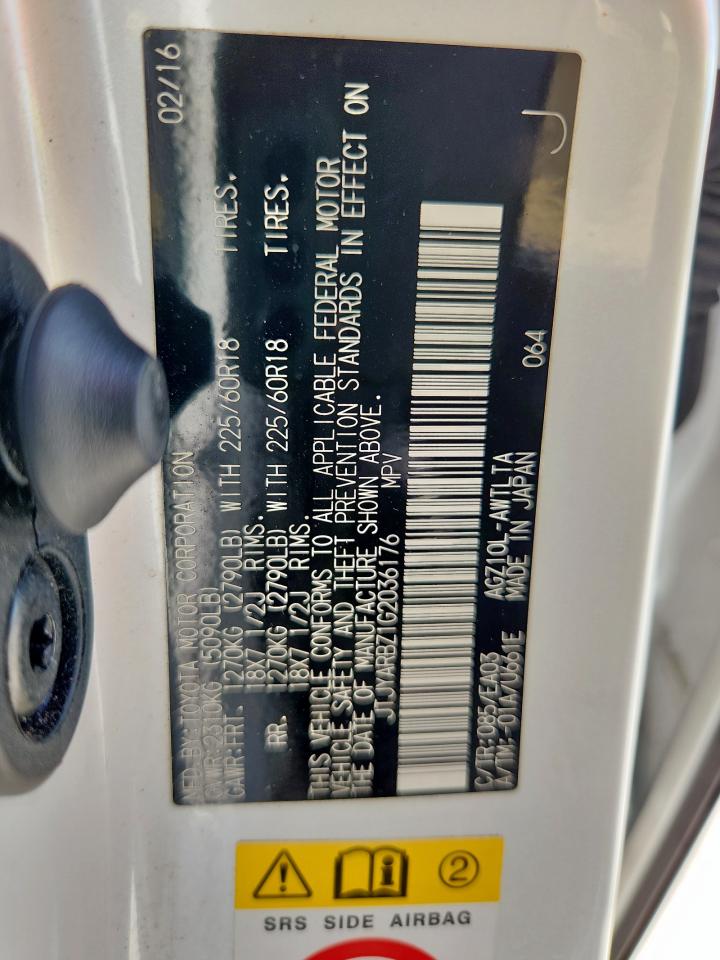 2016 Lexus Nx 200T Base VIN: JTJYARBZ1G2036176 Lot: 84402305