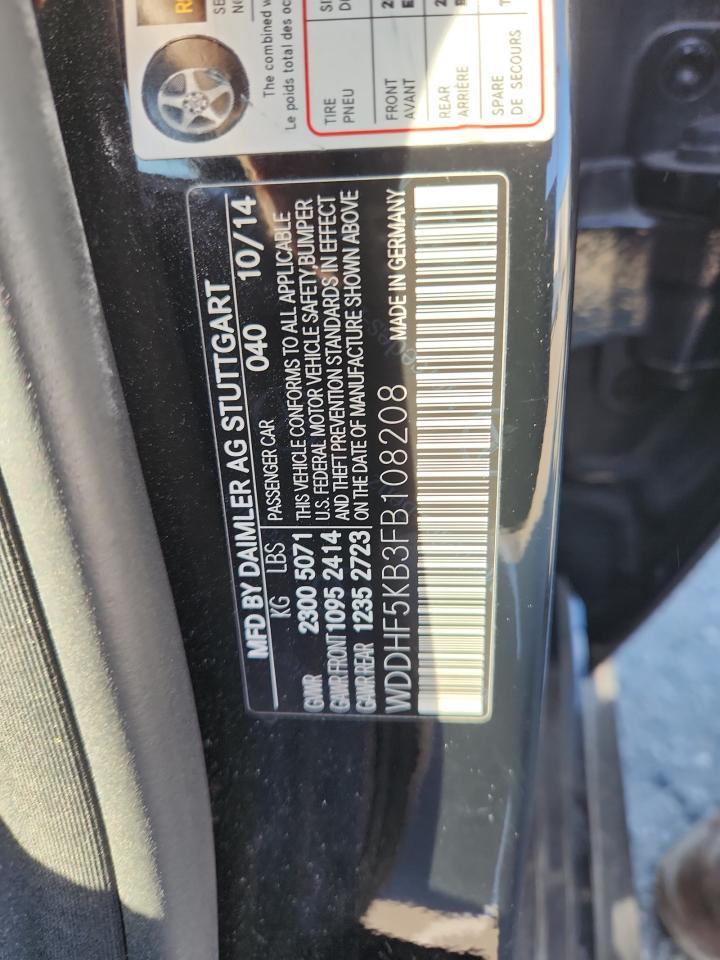 2015 Mercedes-Benz E 350 VIN: WDDHF5KB3FB108208 Lot: 80735285