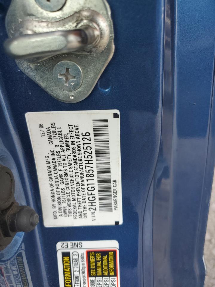 2007 Honda Civic Ex VIN: 2HGFG11857H525126 Lot: 71426475