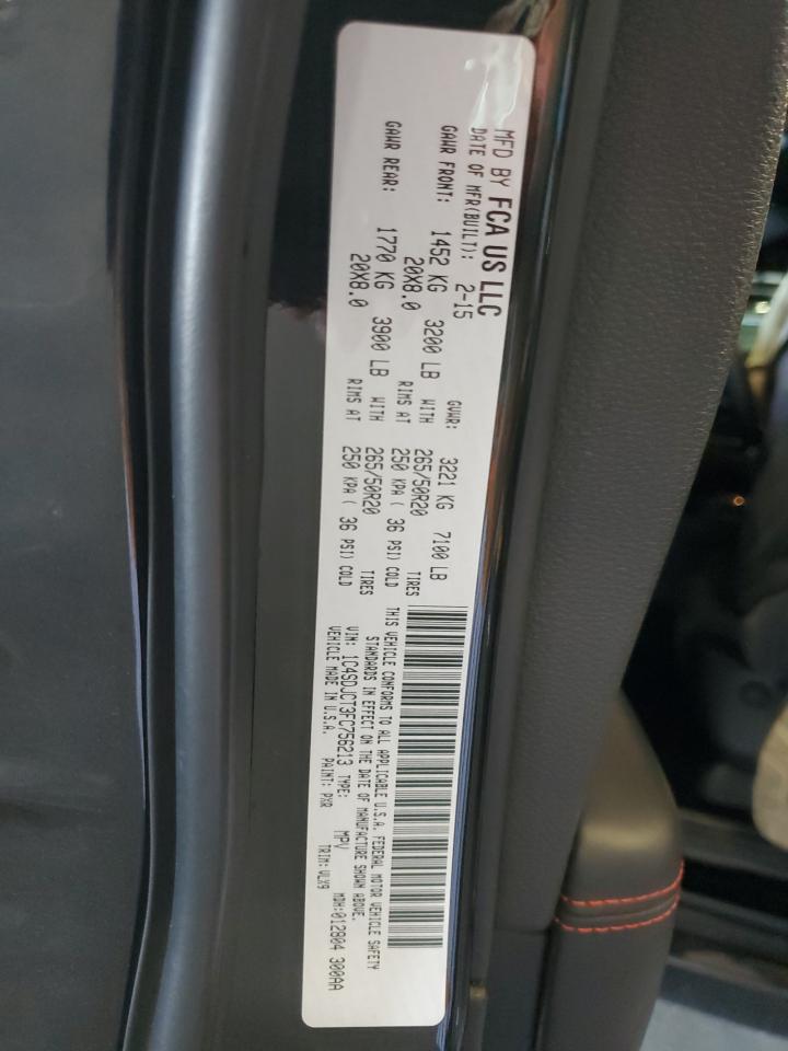 2015 Dodge Durango R/T VIN: 1C4SDJCT3FC756213 Lot: 71410225