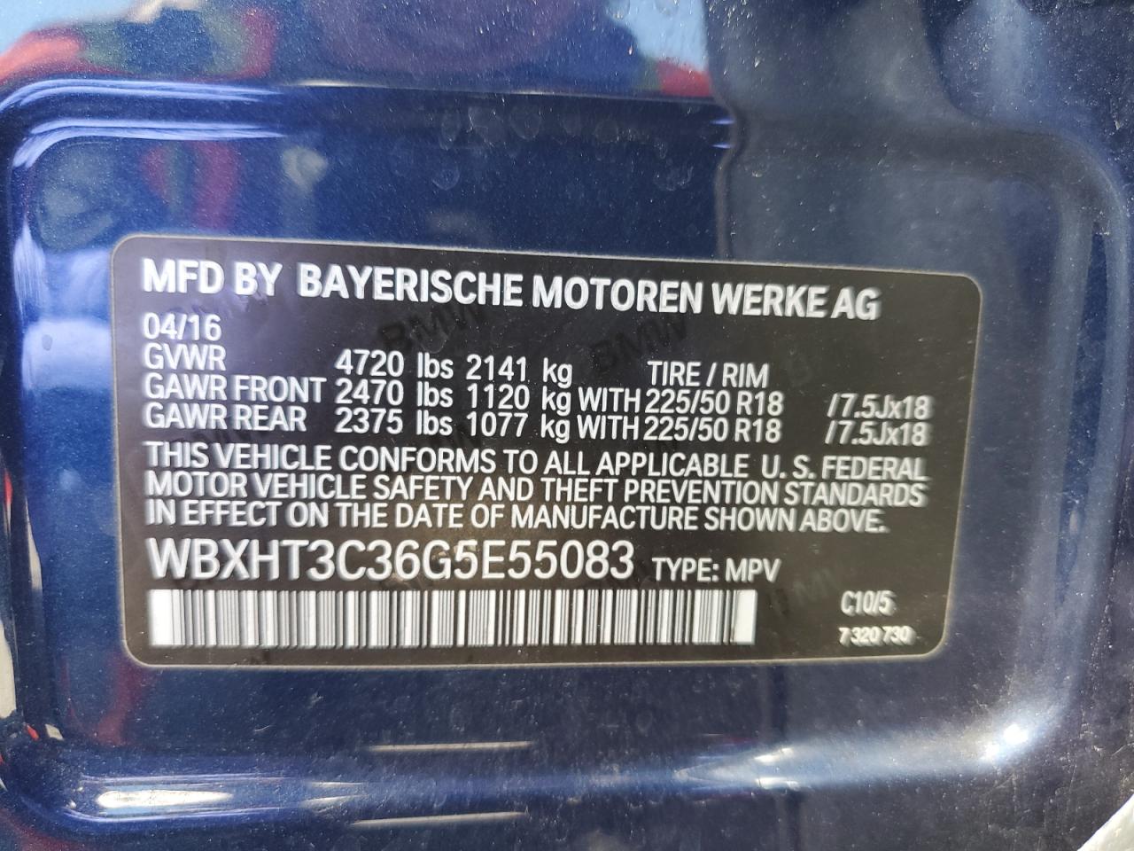 2016 BMW X1 xDrive28I VIN: WBXHT3C36G5E55083 Lot: 70661575