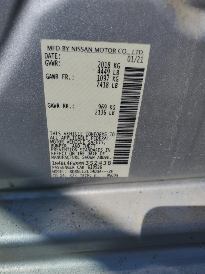 2021 Nissan Altima Platinum VIN: 1N4BL4FWXMN352438 Lot: 71203845