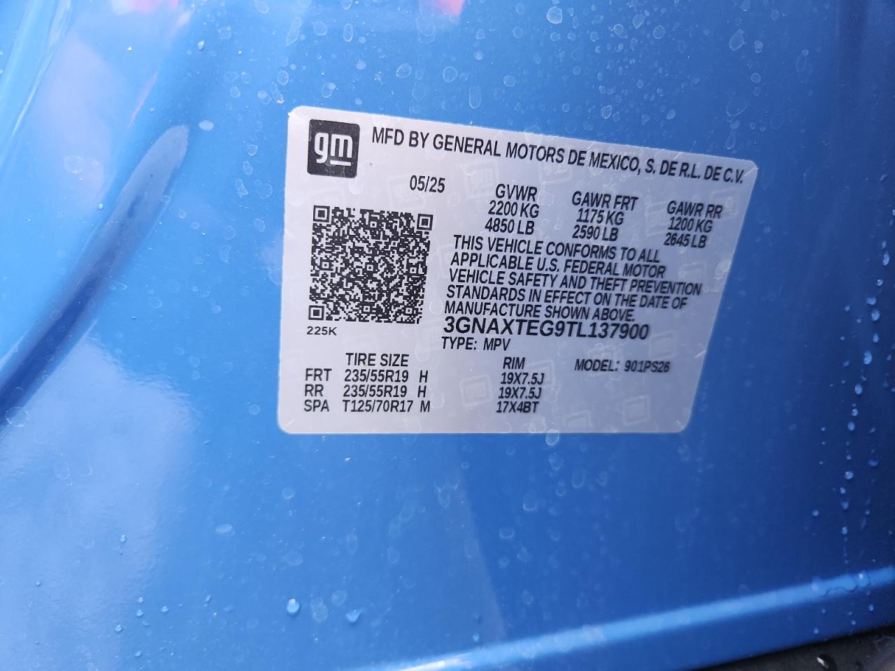 2026 Chevrolet Equinox Rs VIN: 3GNAXTEG9TL137900 Lot: 82121445