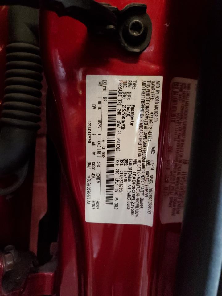 2014 Ford Focus Se VIN: 1FADP3K25EL239598 Lot: 81120985