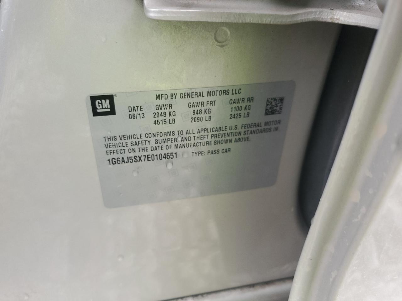 2014 Cadillac Ats Performance VIN: 1G6AJ5SX7E0104651 Lot: 70906325