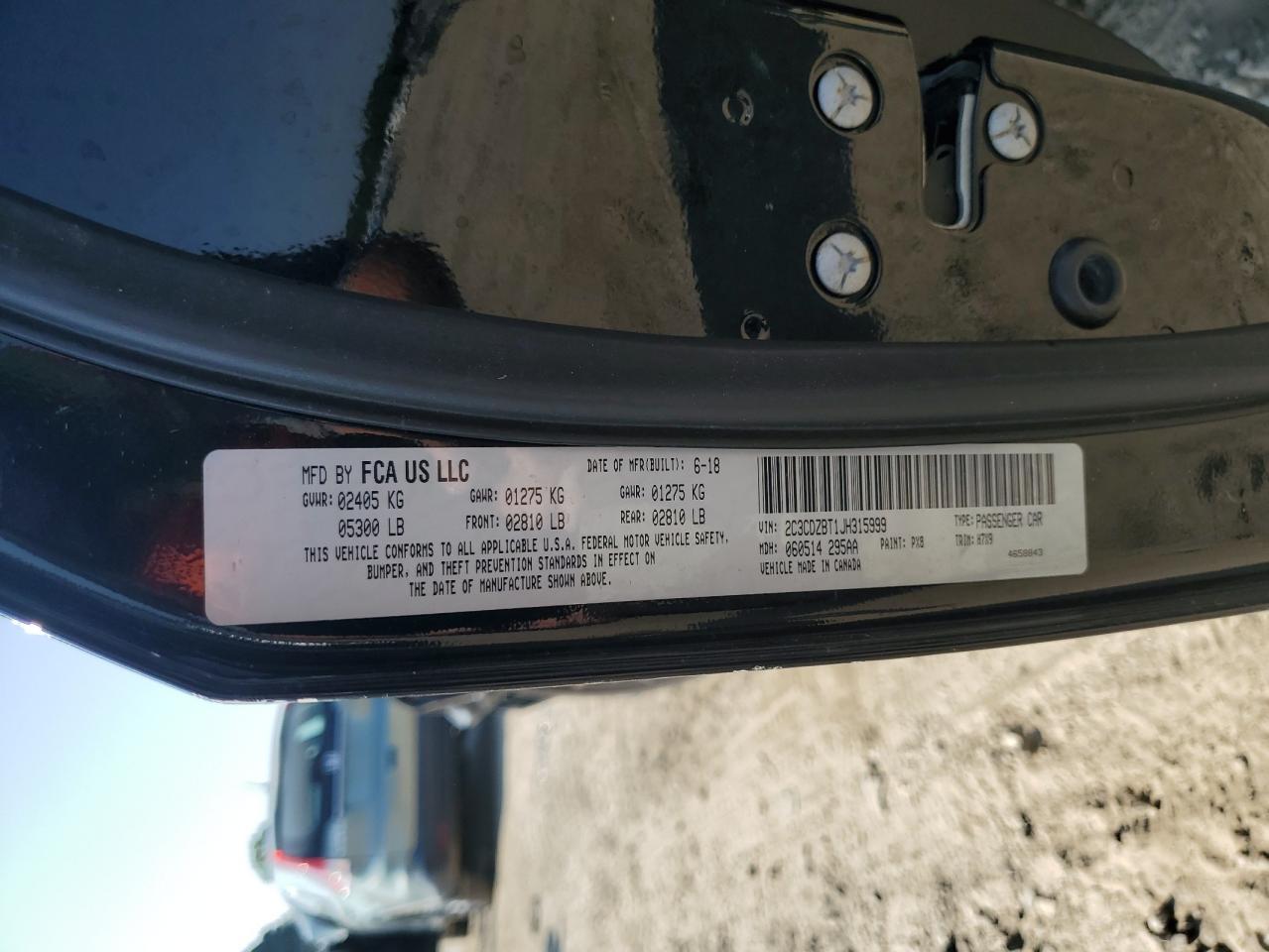 2018 Dodge Challenger R/T VIN: 2C3CDZBT1JH315999 Lot: 81464075