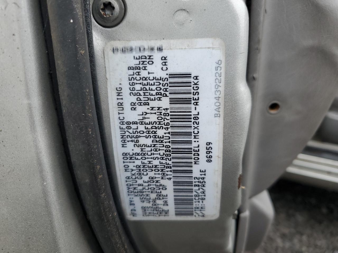 2001 Toyota Avalon Xl VIN: 4T1BF28B01U146784 Lot: 71321465