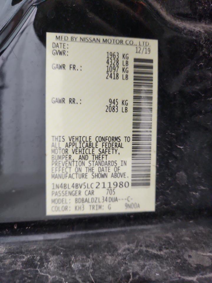 2020 Nissan Altima S VIN: 1N4BL4BV5LC211980 Lot: 80517985