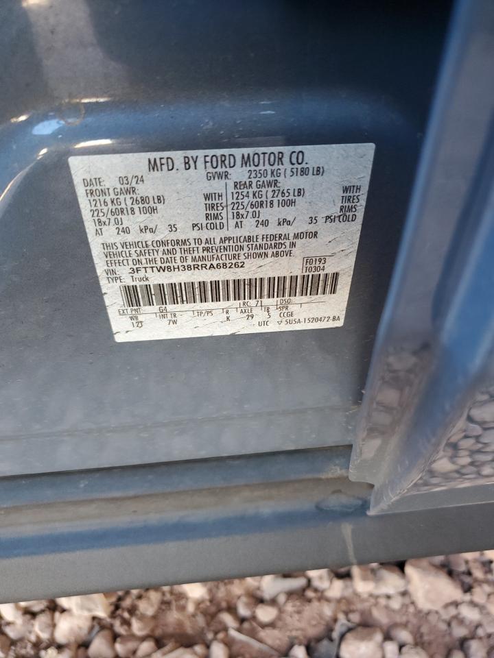 2024 Ford Maverick Xlt VIN: 3FTTW8H38RRA68262 Lot: 80671985