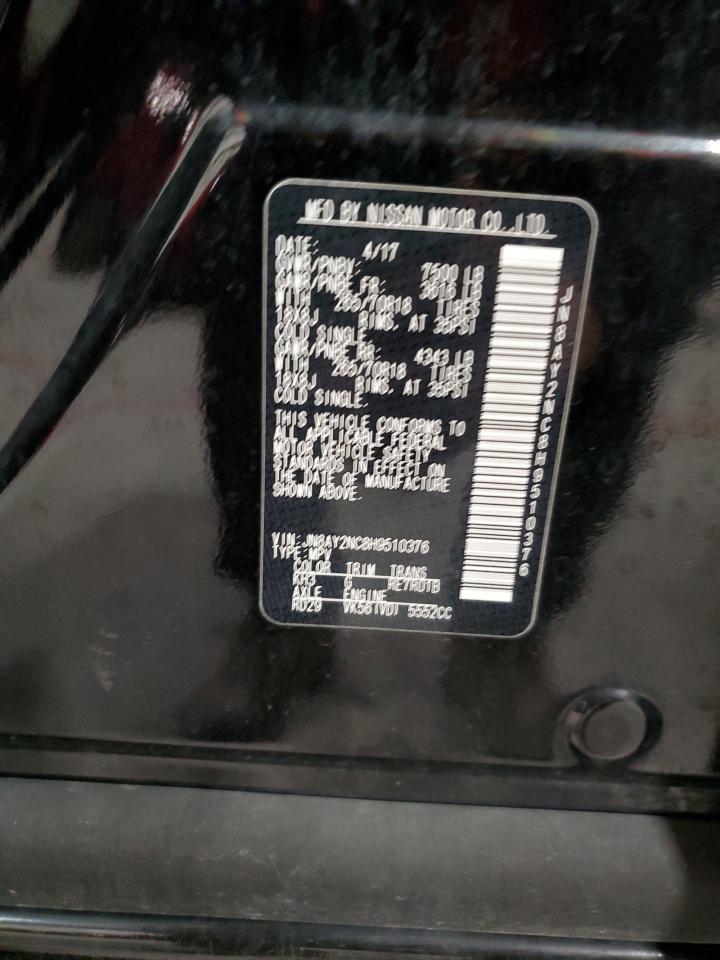 2017 Nissan Armada Sv VIN: JN8AY2NC8H9510376 Lot: 81510525