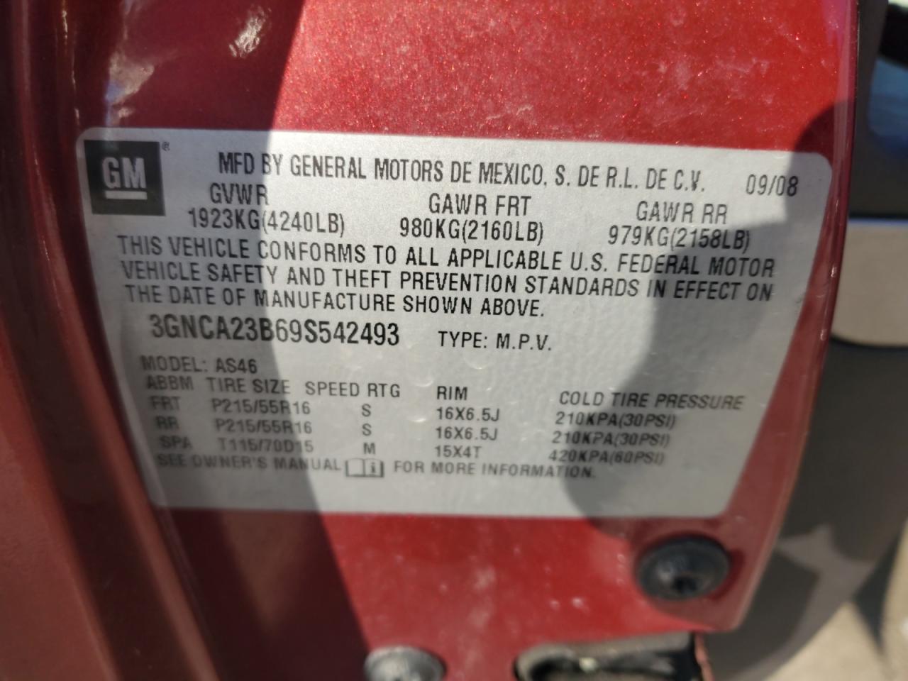 2009 Chevrolet Hhr Lt VIN: 3GNCA23B69S542493 Lot: 80667115