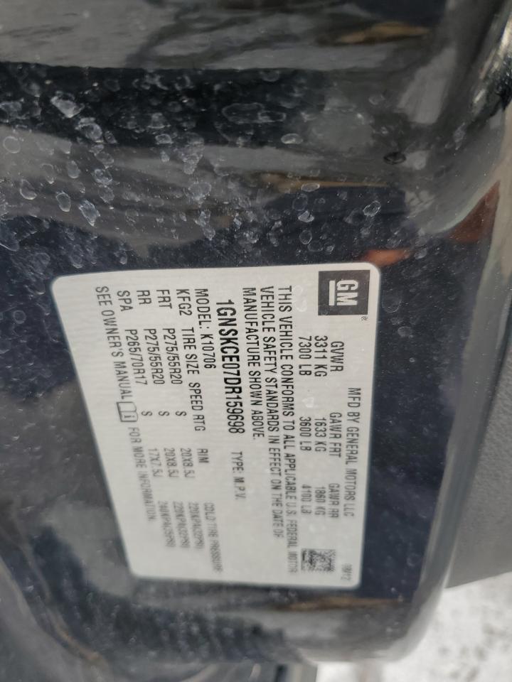 2013 Chevrolet Tahoe K1500 Ltz VIN: 1GNSKCE07DR159698 Lot: 81648765