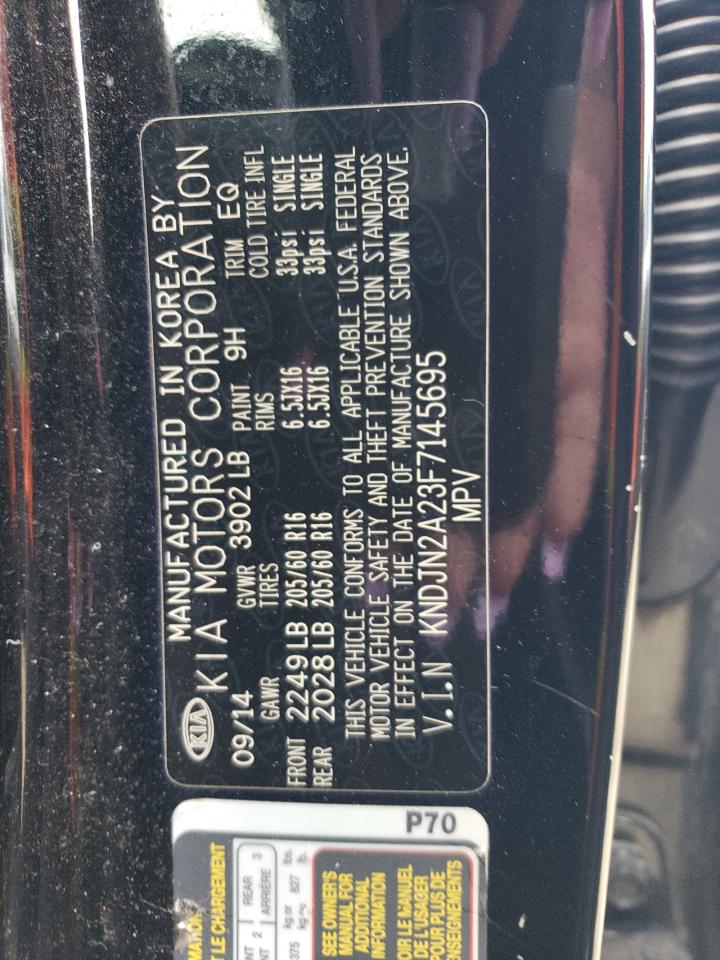 2015 Kia Soul VIN: KNDJN2A23F7145695 Lot: 81785255