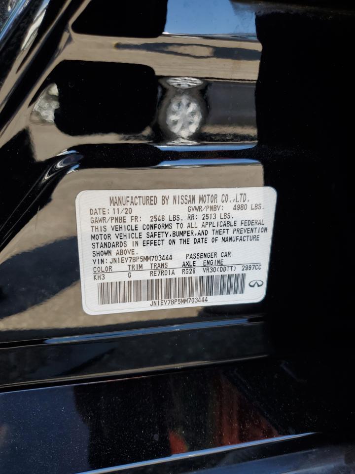 2021 Infiniti Q50 Luxe VIN: JN1EV7BP5MM703444 Lot: 80278135