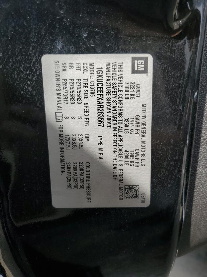 2010 GMC Yukon Denali VIN: 1GKUCEEFXAR263567 Lot: 72096575