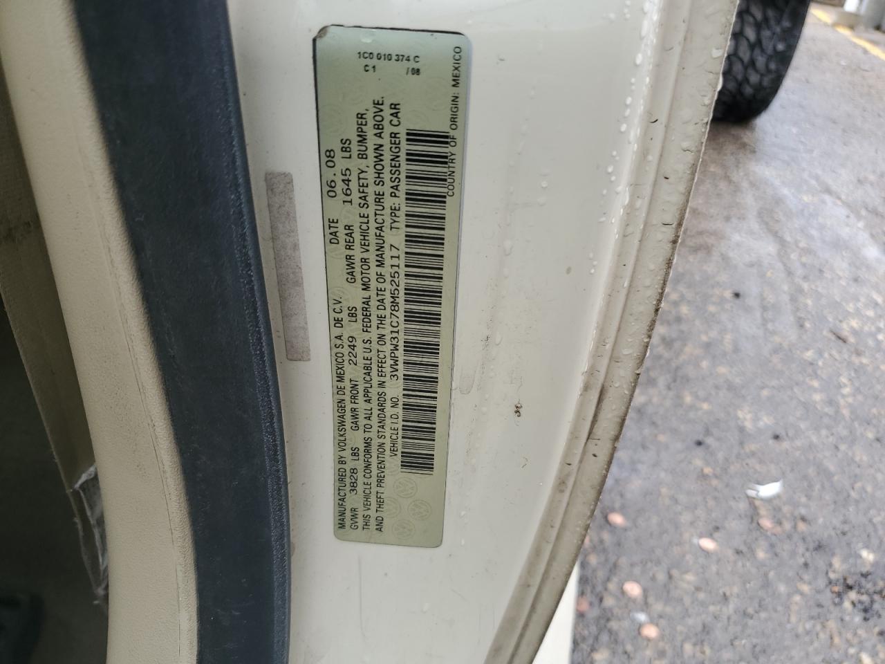 2008 Volkswagen New Beetle S VIN: 3VWPW31C78M525117 Lot: 81282195