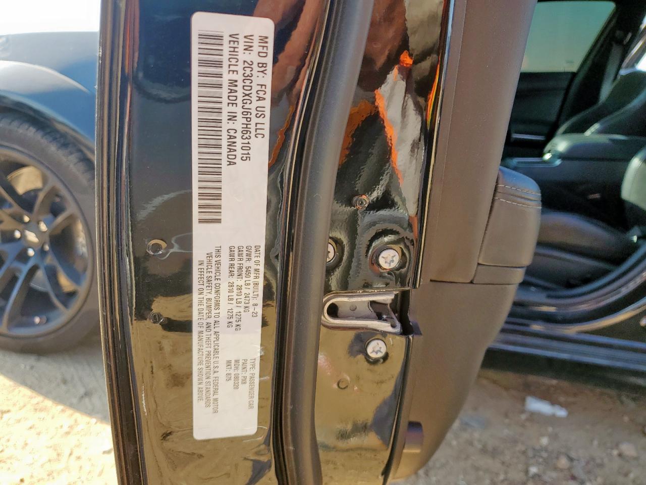 2023 Dodge Charger Scat Pack VIN: 2C3CDXGJ6PH631015 Lot: 80491935