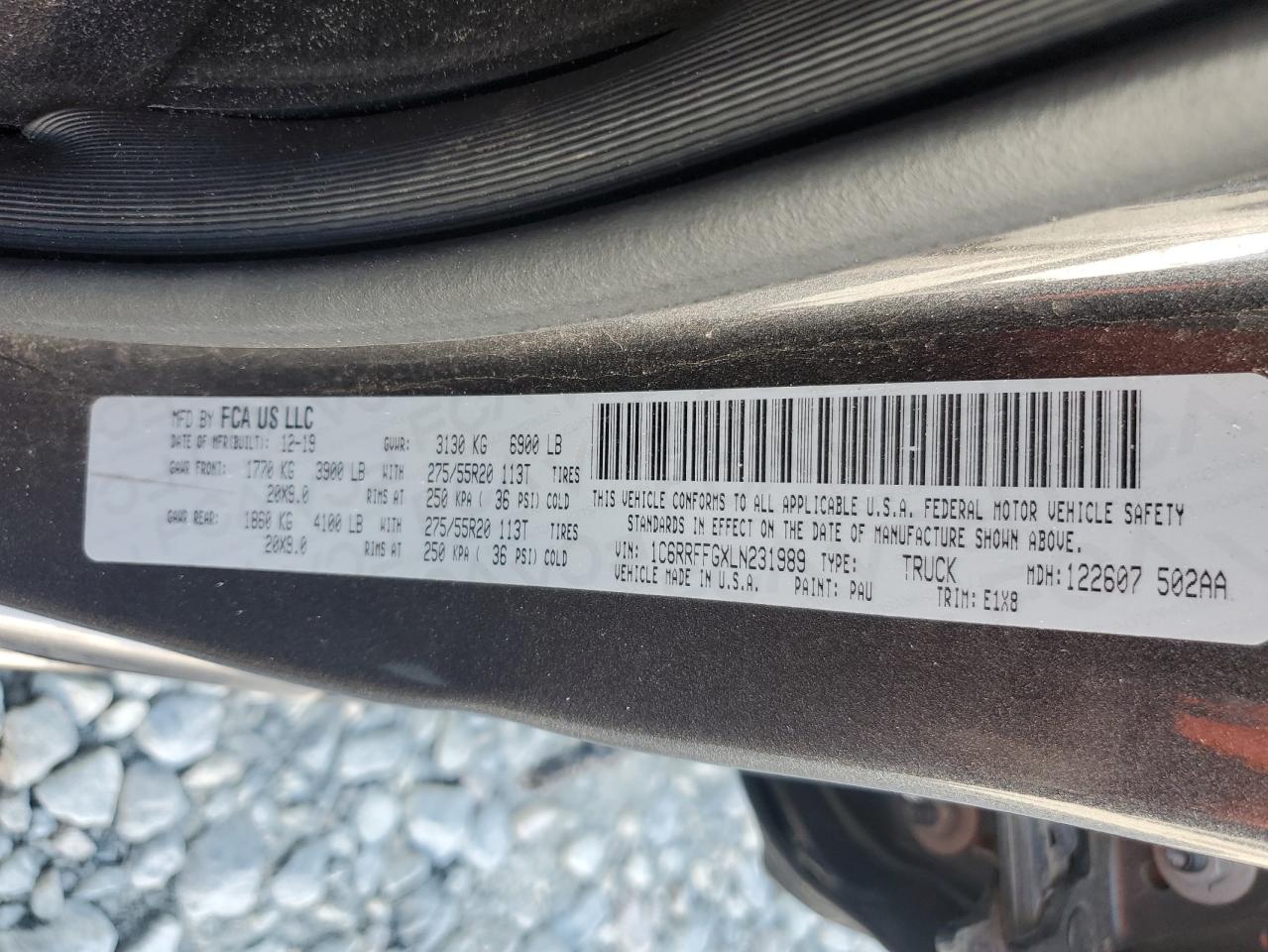 2020 Ram 1500 Big Horn/Lone Star VIN: 1C6RRFFGXLN231989 Lot: 70743495