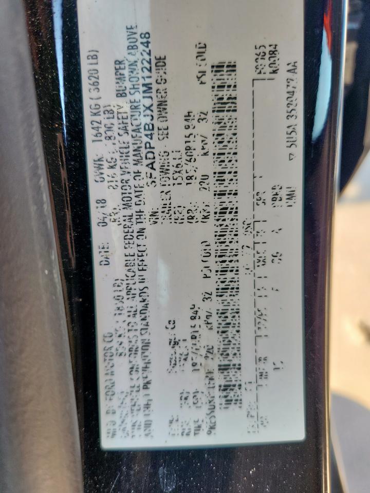 2018 Ford Fiesta Se VIN: 3FADP4BJXJM122248 Lot: 80711815