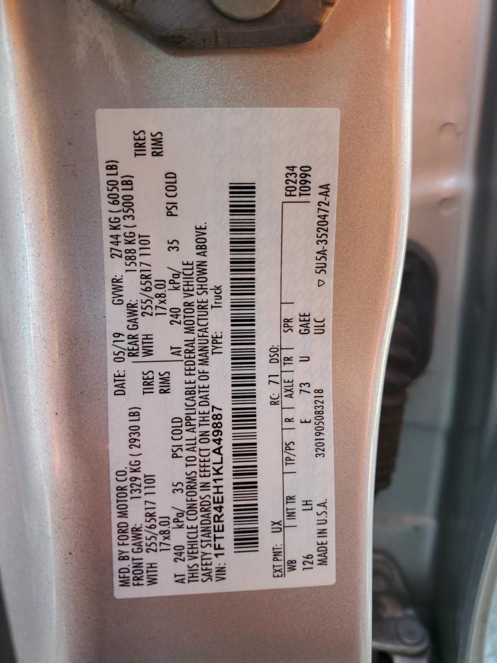 2019 Ford Ranger Xl VIN: 1FTER4EH1KLA49887 Lot: 83959605