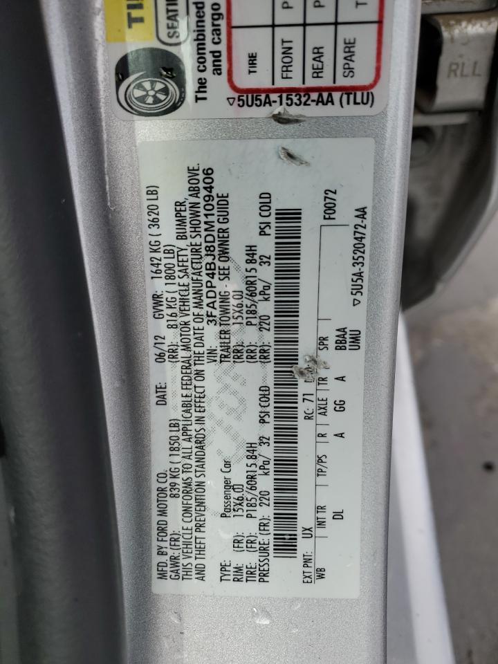 2013 Ford Fiesta Se VIN: 3FADP4BJ8DM109406 Lot: 81892705