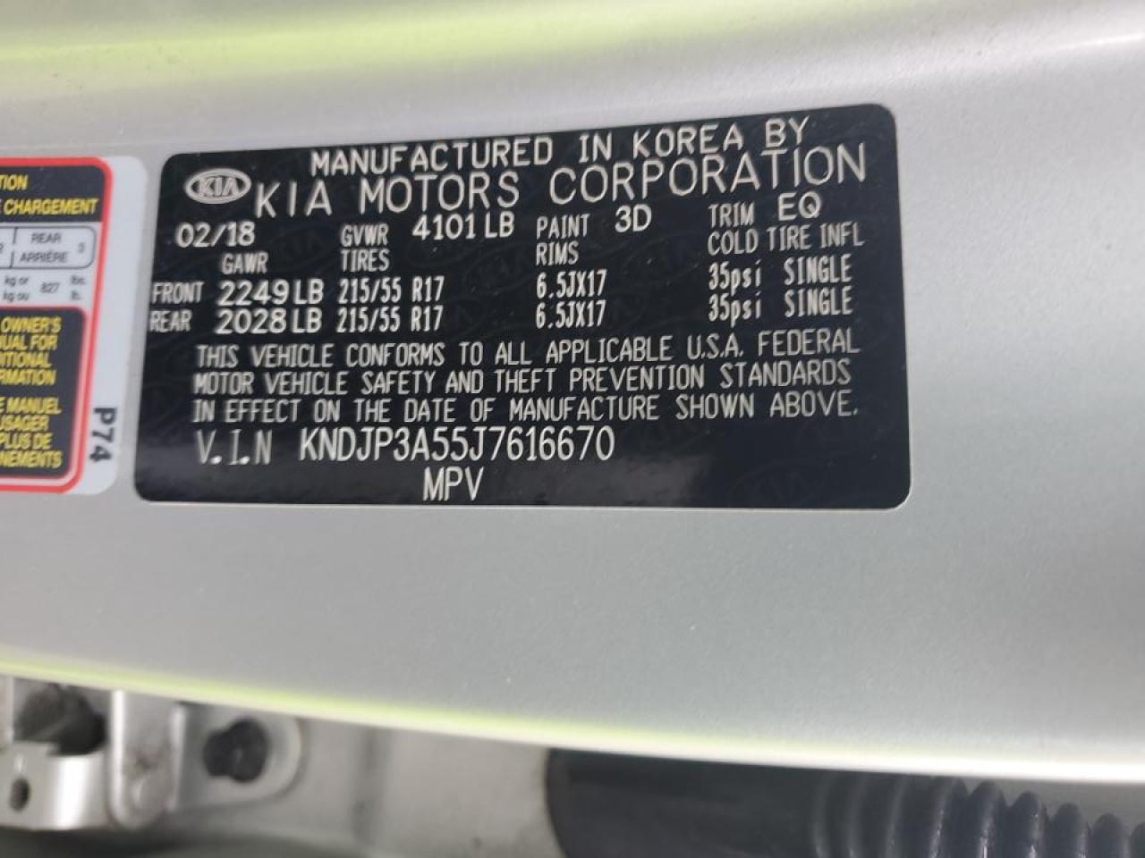 2018 Kia Soul + VIN: KNDJP3A55J7616670 Lot: 84172185