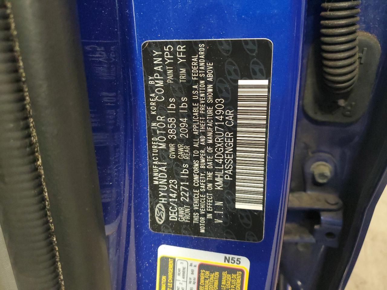 2024 Hyundai Elantra Se VIN: KMHLL4DGXRU714903 Lot: 81250305