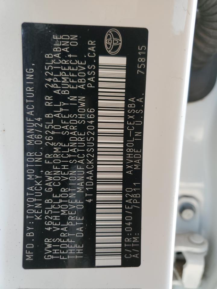 2025 Toyota Camry Xse VIN: 4T1DAACK2SU520466 Lot: 84457905