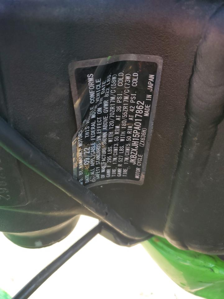 2023 Kawasaki Zx636 K VIN: JKBZXJH15PA017862 Lot: 84218495