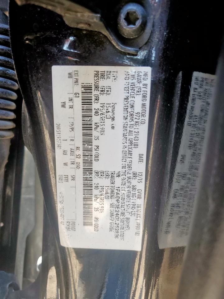 2016 Ford Focus S VIN: 1FADP3E24GL252826 Lot: 84360135