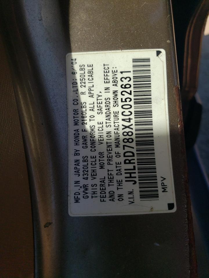 2004 Honda Cr-V Ex VIN: JHLRD788X4C052631 Lot: 80872035