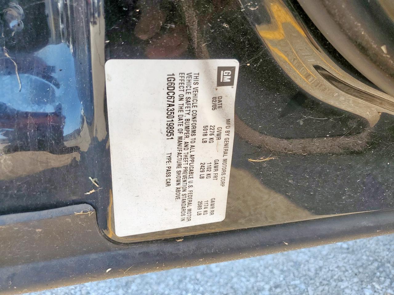 2005 Cadillac Sts VIN: 1G6DC67A350198951 Lot: 81017895