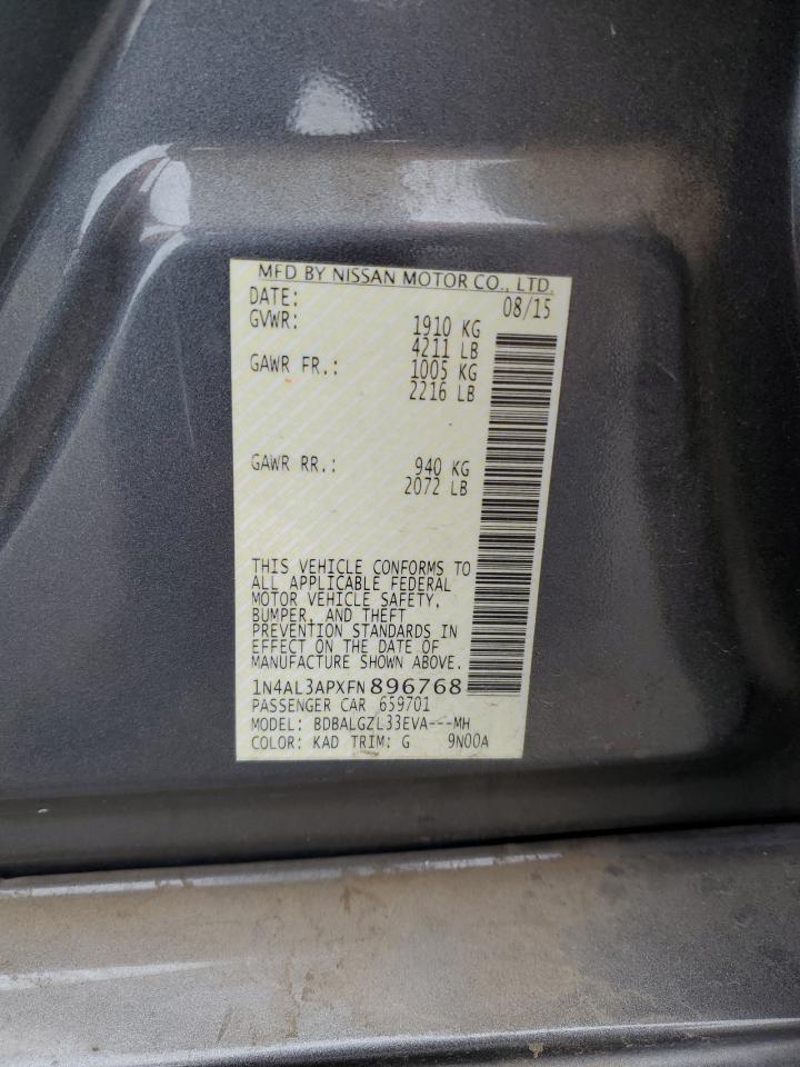 2015 Nissan Altima 2.5 VIN: 1N4AL3APXFN896768 Lot: 81743095