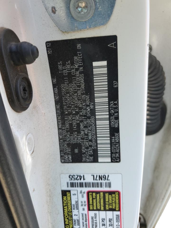 2013 Toyota Sequoia Platinum VIN: 5TDYY5G1XDS045893 Lot: 81555285