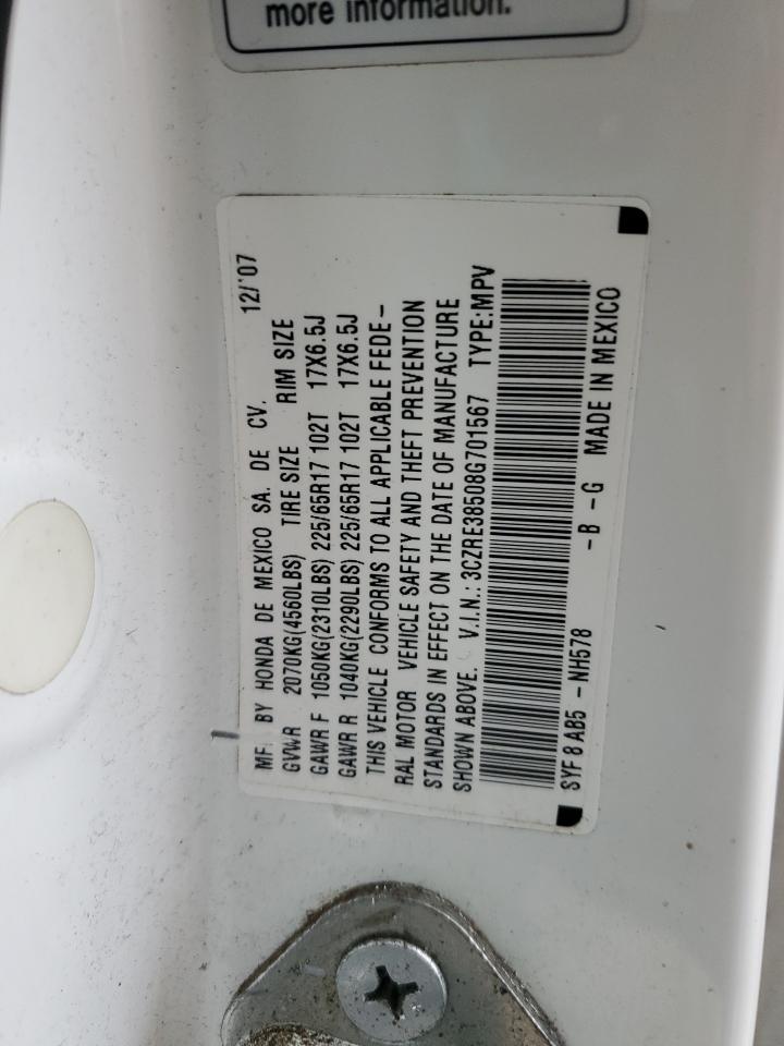 2008 Honda Cr-V Ex VIN: 3CZRE38508G701567 Lot: 80128195