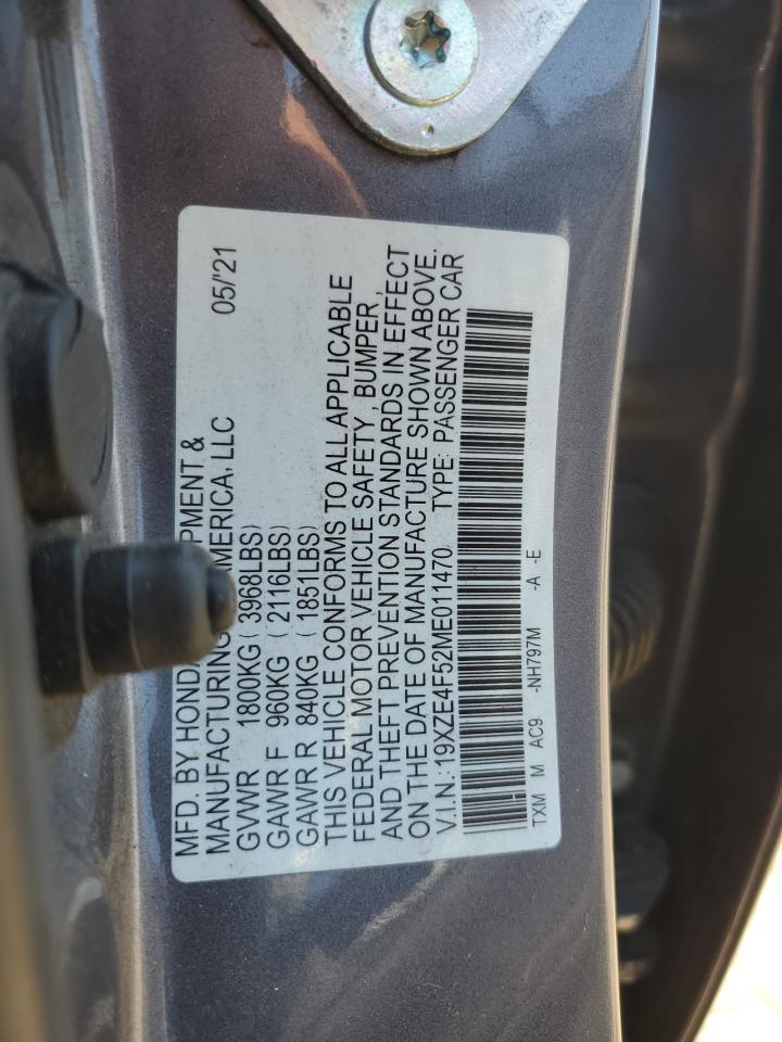 2021 Honda Insight Ex VIN: 19XZE4F52ME011470 Lot: 80907385
