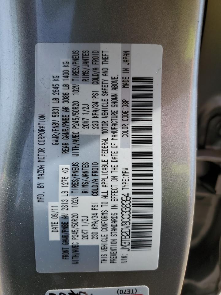 2012 Mazda Cx-9 VIN: JM3TB2DV8C0338394 Lot: 82167915